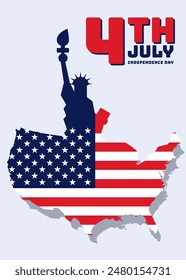 4th of July concept poster background. Independence day of United States of America. Graphic design element template can be used for backdrop, brochure, leaflet, flyer, print, vector illustration