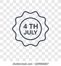 4th of july concept vector linear icon isolated on transparent background, 4th of july concept transparency concept in outline style