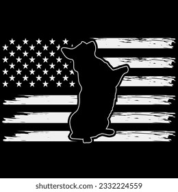 4Th of july corgi american flag t-shirt design