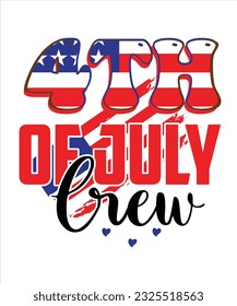 4th of July Crew Sublimation T-Shirt Design
