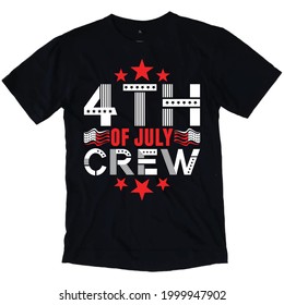 4th of July crew USA T-shirt Design.