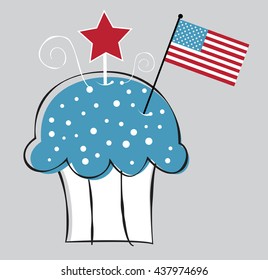4th of July Cupcake