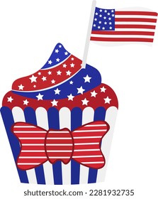 4th of July Cupcake Clipart. Independence Day art