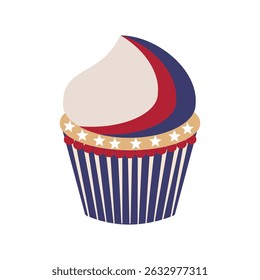 4th of July cupcake isolated	