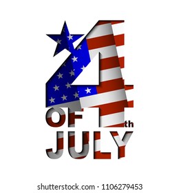 4-th of July day logo with a shadows