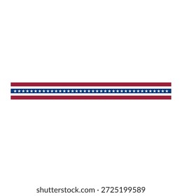 Ilustración decorativa de la frontera de la línea del 4 de julio