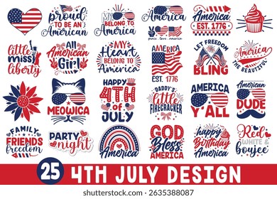 4th of July Design Bundle – 25 Patriotic Tshirt Desing Bundle