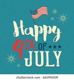 4th of July design poster. Independence day celebration. United Stated independence day greeting card