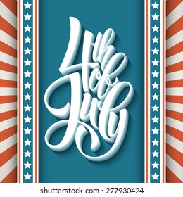 4th of July. Dn American Independence. Typography card. Vector illustration EPS 10.