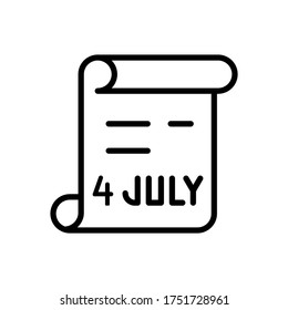 4th July document icon. Simple line, outline vector elements of America icons for ui and ux, website or mobile application