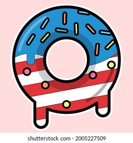 4th of July in a donut
