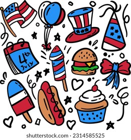 4th of July Doodle element illustration