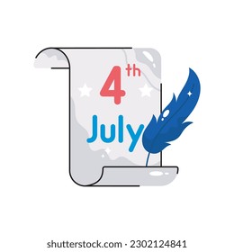 4th July doodle vector filled outline icon. EPS 10 file