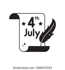 4th July doodle vector outline icon. EPS 10 file