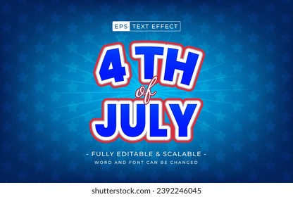 4th July Editable text effect in simple trend style