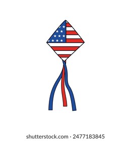 4th of July element. America Independence Day symbol and icon - American national graphics in flat style. Stock vector