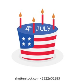 4th of July element on isolated white background. Blue 4th of July, USA Independence Day element design with patriotic elements
