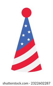 4th of July element on isolated white background. Blue 4th of July, USA Independence Day element design with patriotic elements