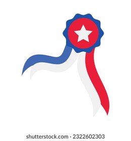 4th of July element on isolated white background. Blue 4th of July, USA Independence Day element design with patriotic elements