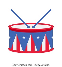 4th of July element on isolated white background. Blue 4th of July, USA Independence Day element design with patriotic elements