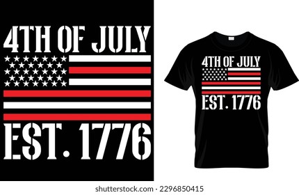 4th of july est. 1776 T-Shirt deaign template