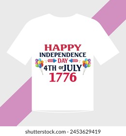 4th Of July Est. 1776 T-Shirt  Design Template.