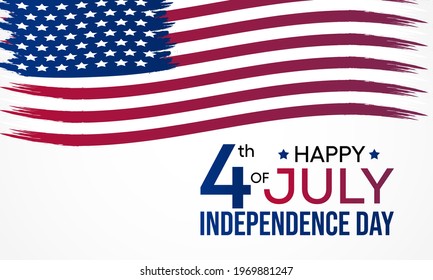 4th of July is a federal holiday in the United States commemorating the Declaration of Independence of the USA. Vector illustration.