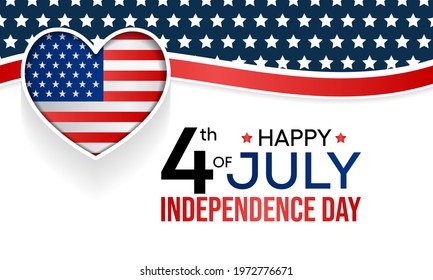 4th of July is a federal holiday in the United States commemorating the Declaration of Independence of the USA. Vector illustration.