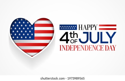 4th of July is a federal holiday in the United States commemorating the Declaration of Independence of the USA. Vector illustration.