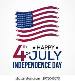 4th of July is a federal holiday in the United States commemorating the Declaration of Independence of the USA. Vector illustration.