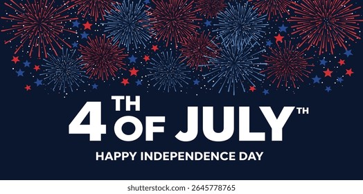 4th of July fireworks background, USA July Fourth poster
