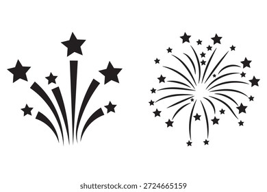 
Elementos de diseño de fuegos artificiales del 4 de julio