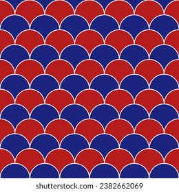 4th of July fish scales pattern. fish scales pattern. fish scales seamless pattern. Decorative elements, clothing, paper wrapping, bathroom tiles, wall tiles, backdrop, background.