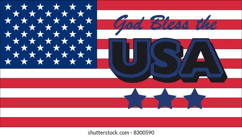 4th July Flag - Illustration Vector