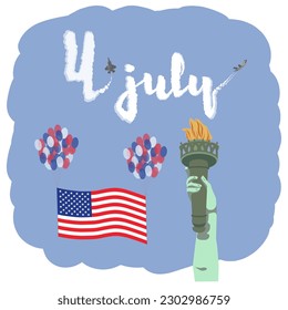 4th of july flag USA Statue of Liberty