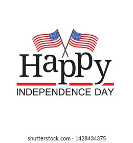 4th July Flags Blue Red Stripes United States Independence Day Vector Illustration
