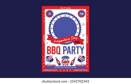4th of July Flyer or poster template design