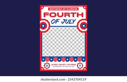4th of July Flyer. Vector illustration