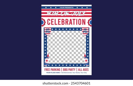 4th of July Flyer. Vector illustration