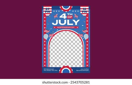 4th of July Flyer. Vector illustration