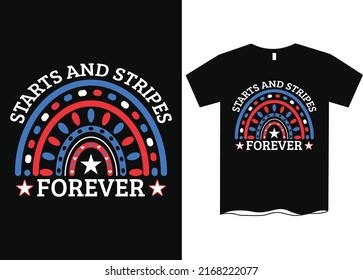 4th of July forever boho rainbow tshirt design