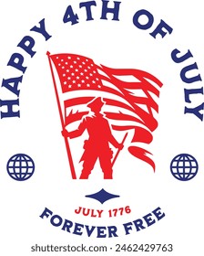 4th of July Forever Free Vector Illustration