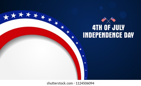 4th of July, Fourth of July American USA Independence Day. Vector banner background