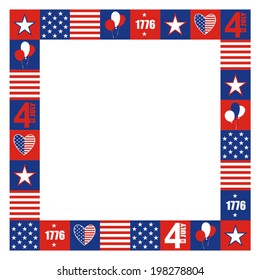 4th of july. Frame. Vector illustration. 