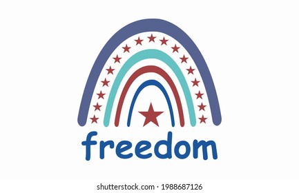 4th of July, Freedom Rainbow, USA Rainbow Vector And Clip Art