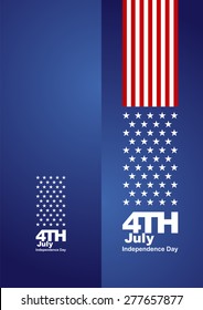 4th July front back red blue background card