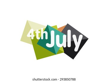 4th july geometric banner made of geometric shapes