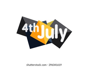 4th july geometric banner made of geometric shapes
