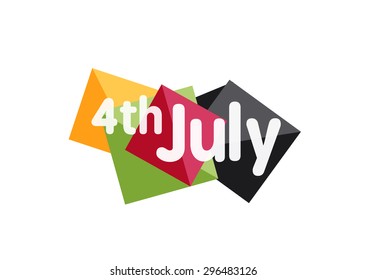 4th july geometric banner made of geometric shapes