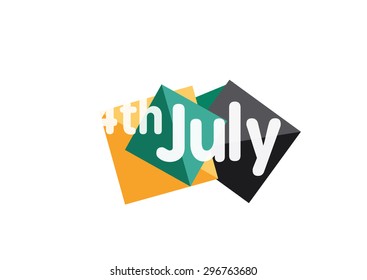 4th july geometric banner made of geometric shapes